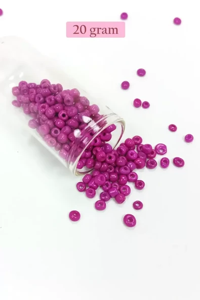 Dökme Cam Kum Boncuk Büyük Boy (6/0) 4 mm - 20 Gram - Eflatun - BNC102 ürün görseli 1