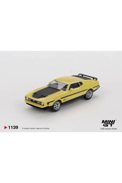 Mini GT Ford Mustang Mach1 Grabber Sarı 1/64 Model Araba ürün görseli 1