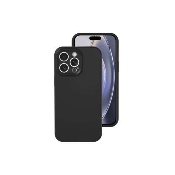 Apple İphone 16 Pro Kılıf Nano İçi Kadife Silikon - Siyah ürün görseli 1