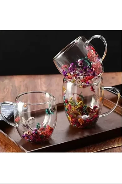 250 Ml Büyük Cidarlı Çiçekli Bardak 1 Adet Royaleks-1385 ürün görseli 1