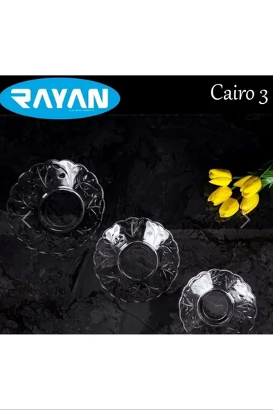 6'lı Cam Tabak Güneş Yıldız Gül 3 Model Royaleks-G-405 ürün görseli 1