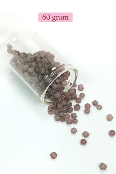 Dökme Cam Kum Boncuk Büyük Boy (6/0) 4 mm - 60 Gram - Şeffaf Gri - BNC141 ürün görseli 1