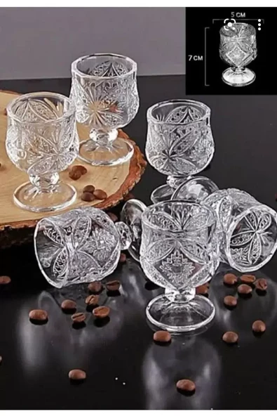 Kristal Kahve Yanı Bardağı 6lı Royaleks-R1720 ürün görseli 1