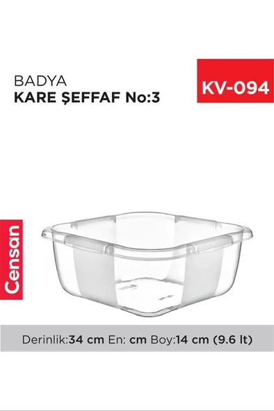 Kare Şeffaf Badya 1 Adet 3 No Royaleks-E166 ürün görseli 1