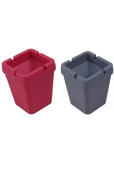 Kullan At Kokusuz Kare İkili Set Küllük Ev/ofis/araç 10x8x8 cm ürün görseli 1