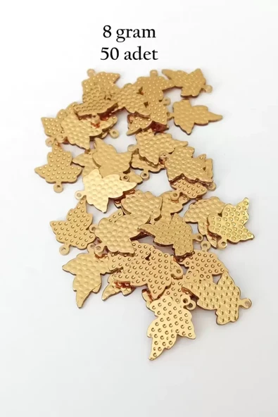 Oya Abiye Bileklik Kolye Pleksi Metalik Plastik Pul Altın Renk 8 gram 50 adet - BNC489 ürün görseli 1