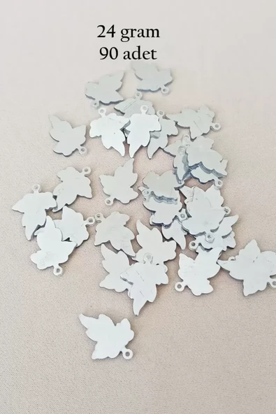 Oya Abiye Bileklik Kolye Pleksi Metalik Plastik Pul Gümüş Renk 24 gram 90 adet - BNC592 ürün görseli 1