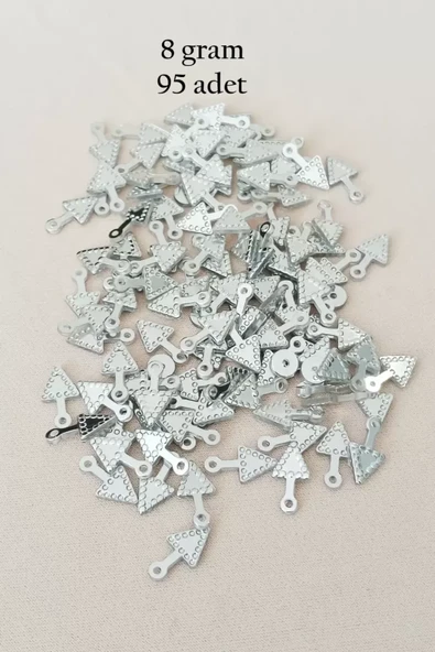 Oya Abiye Bileklik Kolye Pleksi Metalik Plastik Pul Gümüş Renk 8 gram 95 adet - BNC505 ürün görseli 1