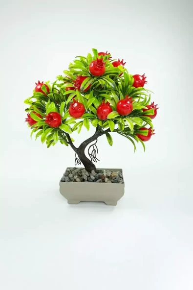 Dekor Ağaç Bereket Nar Ağacı Saksılı Dekoratif Ağaç Biblo 24x13 cm ürün görseli 1