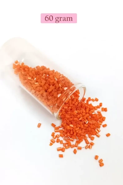 Kesme Cam Boncuk 2mm - 60 Gram - Turuncu - BNC353 ürün görseli 1