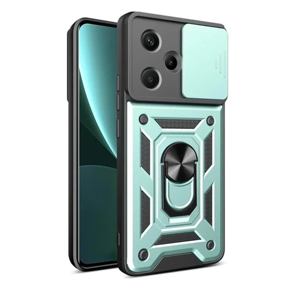 HERŞEYTREND Xiaomi Redmi Note 13 Pro Plus Kılıf Pars Lens Yüzüklü Silikon - Yeşil ürün görseli 1