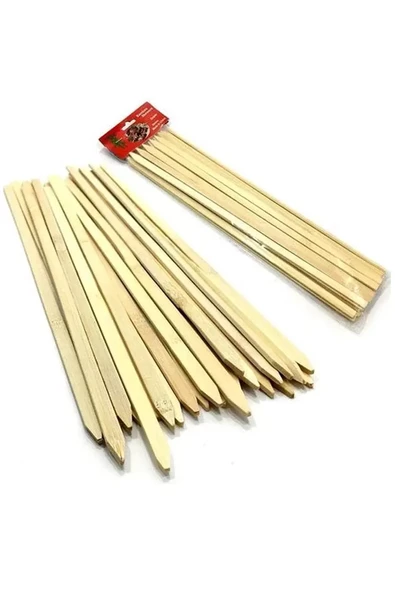 Bambu Adana Kebap Şişi Ahşap 25 Adet Yassı Çöp Şiş Kebap Şişi 30 cm ürün görseli 1