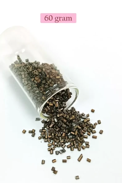Kesme Cam Boncuk 2mm - 60 Gram - Mat Kahverengi - BNC396 ürün görseli 1