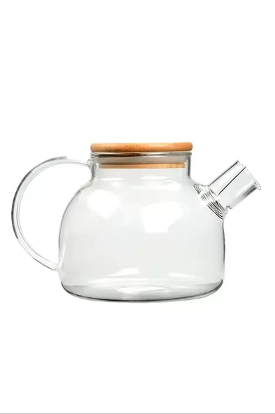 Bambu Kapaklı Borosilikat Cam Demlik 1000ml Royaleks-CM-2000 ürün görseli 1