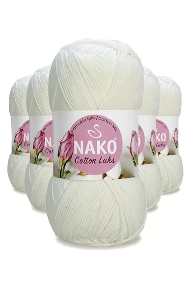 5 Adet Cotton Lüks Yelek Tunik Kazak Bluz Hırka İpi Yünü Süt Beyaz 97570 ürün görseli 1