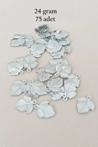 Oya Abiye Bileklik Kolye Pleksi Metalik Plastik Pul Gümüş Renk 24 gram 75 adet - BNC582 ürün görseli 1