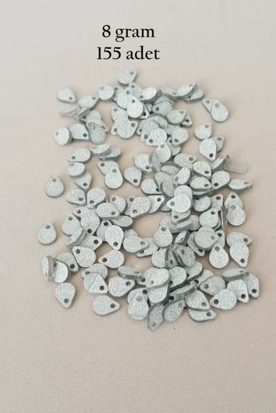 Oya Abiye Bileklik Kolye Pleksi Metalik Plastik Pul Gümüş Renk 8 gram 155 adet - BNC509 ürün görseli 1