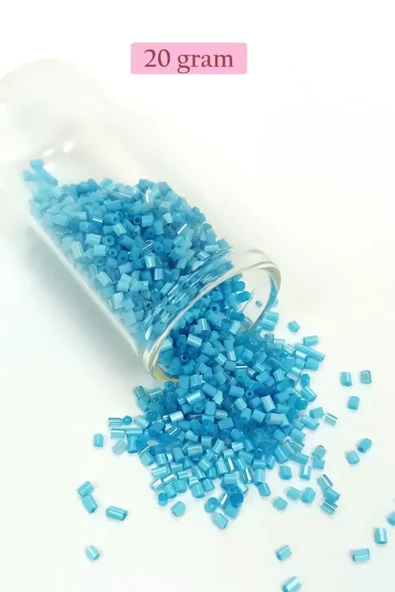 Kesme Cam Boncuk 2mm - 20 Gram - Mat Mavi -BNC338 ürün görseli 1