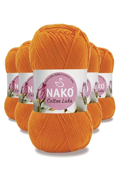 5 Adet Cotton Lüks Yelek Tunik Kazak Bluz Hırka İpi Yünü Turuncu 97552 ürün görseli 1