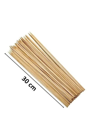 Ahşap Çöp Şiş Çubuğu 30 Cm - 50 Adet - Resim 2