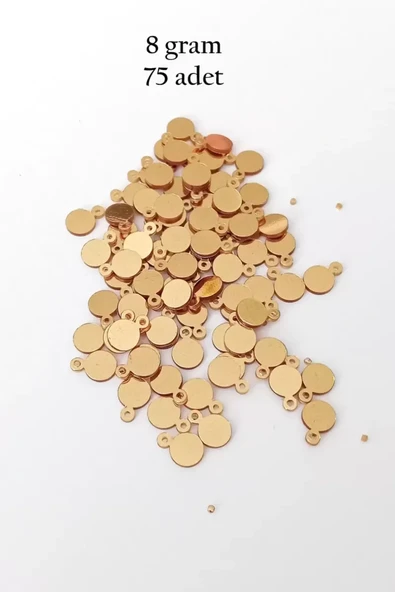 Oya Abiye Bileklik Kolye Pleksi Metalik Plastik Pul Altın Renk 8 gram 75 adet - BNC493 ürün görseli 1