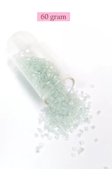 Kesme Cam Boncuk 2mm - 60 Gram - Şeffaf Beyaz - BNC368 ürün görseli 1