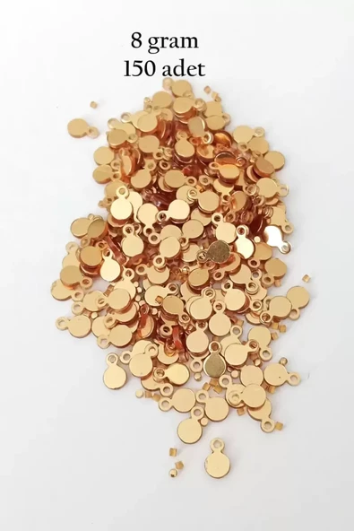 Oya Abiye Bileklik Kolye Pleksi Metalik Plastik Pul Altın Renk 8 gram 150 adet - BNC497 ürün görseli 1