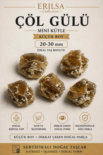Sertifikalı Çöl Gülü Taşı Kütle - 20-30 mm Mini Boy Doğal Jips Kristal Toplu ürün görseli 1