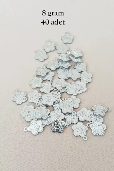 Oya Abiye Bileklik Kolye Pleksi Metalik Plastik Pul Gümüş Renk 8 gram 40 adet - BNC524 ürün görseli 1