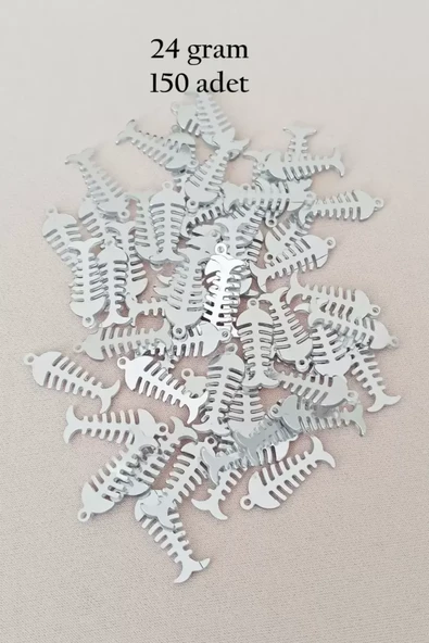 Oya Abiye Bileklik Kolye Pleksi Metalik Plastik Pul Gümüş Renk 24 gram 150 adet - BNC589 ürün görseli 1