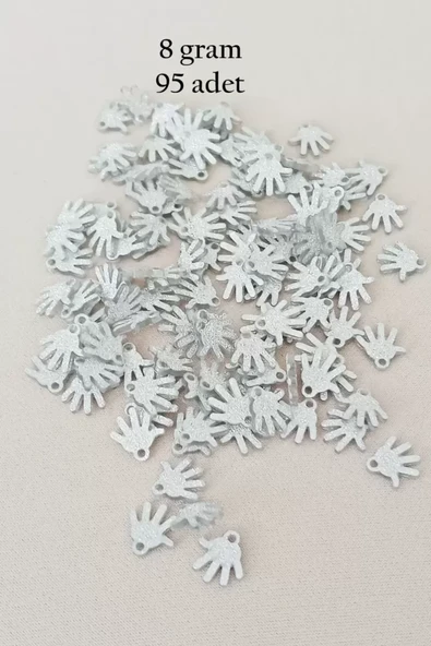 Oya Abiye Bileklik Kolye Pleksi Metalik Plastik Pul Gümüş Renk 8 gram 95 adet - BNC519 ürün görseli 1