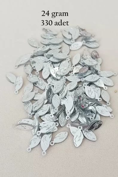 Oya Abiye Bileklik Kolye Pleksi Metalik Plastik Pul Gümüş Renk 24 gram 330 adet - BNC575 ürün görseli 1