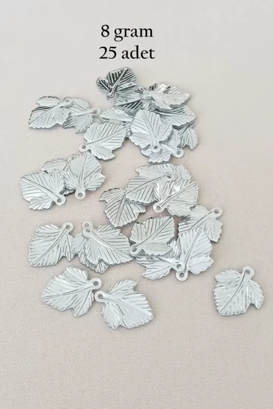 Oya Abiye Bileklik Kolye Pleksi Metalik Plastik Pul Gümüş Renk 8 gram 25 adet - BNC522 ürün görseli 1