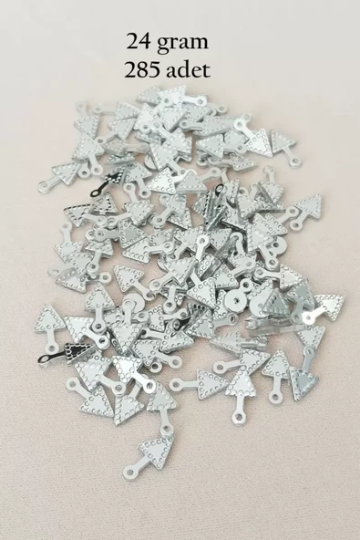 Oya Abiye Bileklik Kolye Pleksi Metalik Plastik Pul Gümüş Renk 24 gram 285 adet - BNC565 ürün görseli 1