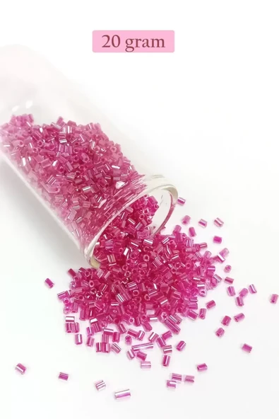 Kesme Cam Boncuk 2mm - 20 Gram - Şeffaf Pembe -BNC334 ürün görseli 1
