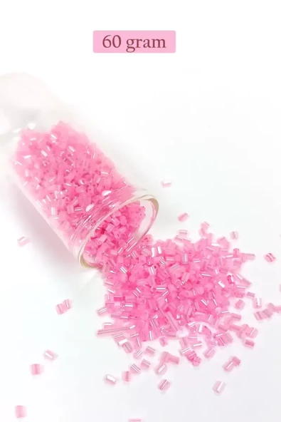 Kesme Cam Boncuk 2mm - 60 Gram - Pembe - BNC371 ürün görseli 1