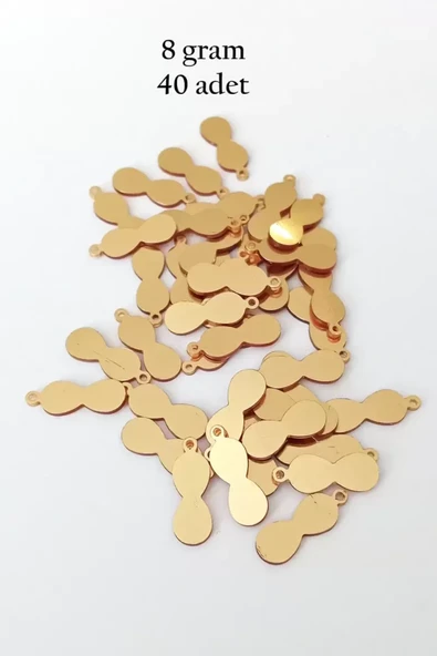 Oya Abiye Bileklik Kolye Pleksi Metalik Plastik Pul Altın Renk 8 gram 40 adet - BNC480 ürün görseli 1