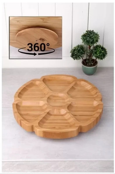 7 Bölmeli 25 Cm Dönerli Bambu Sunum Royaleks-BLS DS7-2525 ürün görseli 1