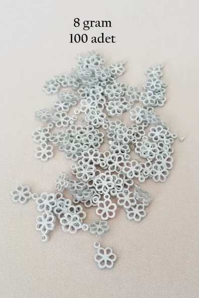 Oya Abiye Bileklik Kolye Pleksi Metalik Plastik Pul Gümüş Renk 8 gram 100 adet - BNC528 ürün görseli 1