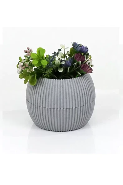 Mercan Saksı 2 Numara 0,35 Litre Su Hazneli Dekoratif Kaktüs Sukulent Saksı 11,8x9,2 cm ürün görseli 1