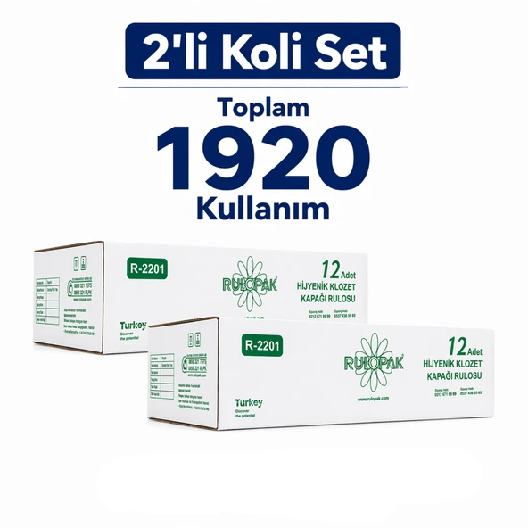 Rulopak Sensörlü Hijyenik Klozet Kapağı Rulosu 2’li Set (Toplam 1920 Kullanım) R-1314 Uyumlu ürün görseli 1