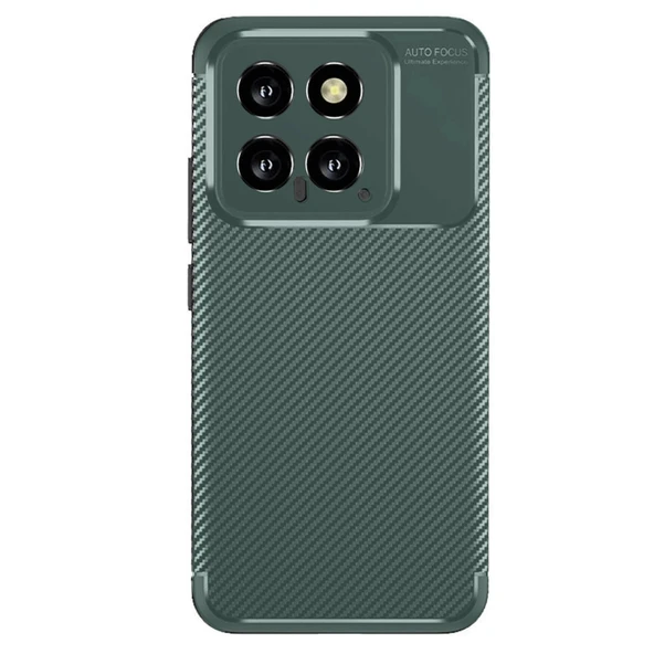 Xiaomi Mi 14t Kılıf Auto Focus Karbon Kapak - Koyu Yeşil ürün görseli 1