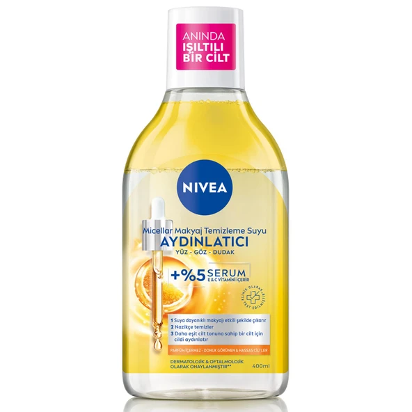 Nivea Aydınlatıcı Micellar Makyaj Temizleme Suyu Serum İçerikli Donuk ve Hassas Cilt Tipleri 400 ml ürün görseli 1