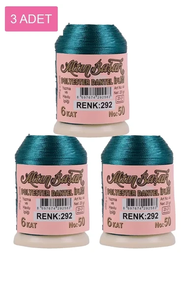 3 Adet Altınbaşak Oya ve Dantel İpi 20 gr - Royaleks - No: 292 ürün görseli 1