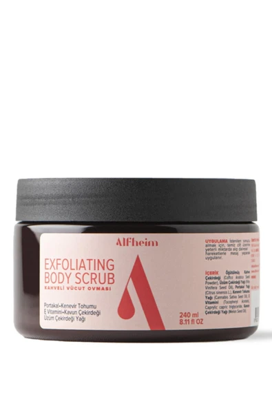 Alfheim Exfoliating Body Scrub Kahveli Vücut Ovması 240 ml ürün görseli 1