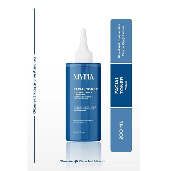 Mypia Canlandırıcı ve Gözenek Sıkılaştırıcı Tüm Ciltler İçin Glikolik Asit Niacinamide Etkili Tonik 200 ml ürün görseli 1