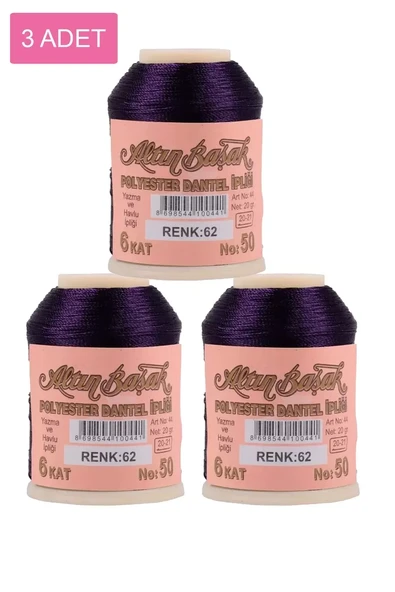 3 Adet Altınbaşak Oya ve Dantel İpi 20 gr - Royaleks - No: 062 ürün görseli 1