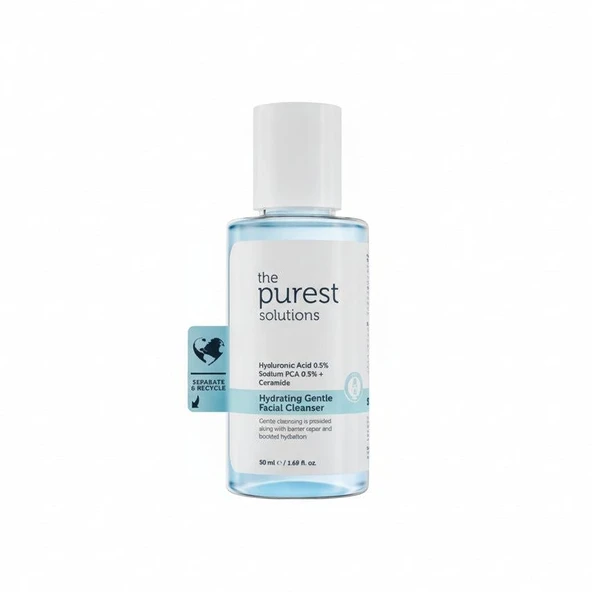 The Purest Solutions Seyahat Boy Kuru ve Karma Ciltler İçin Nemlendirici ve Bariyer Onarıcı Hyalüronik Asit Yüz Temizleme Jeli 50 ml ürün görseli 1