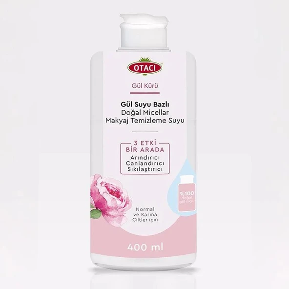Otacı Gül Suyu Bazli Doğal Micellar Makyaj Temizleme Suyu 400 ml ürün görseli 1