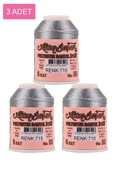 3 Adet Altınbaşak Oya ve Dantel İpi 20 gr - Royaleks - No: 715 ürün görseli 1